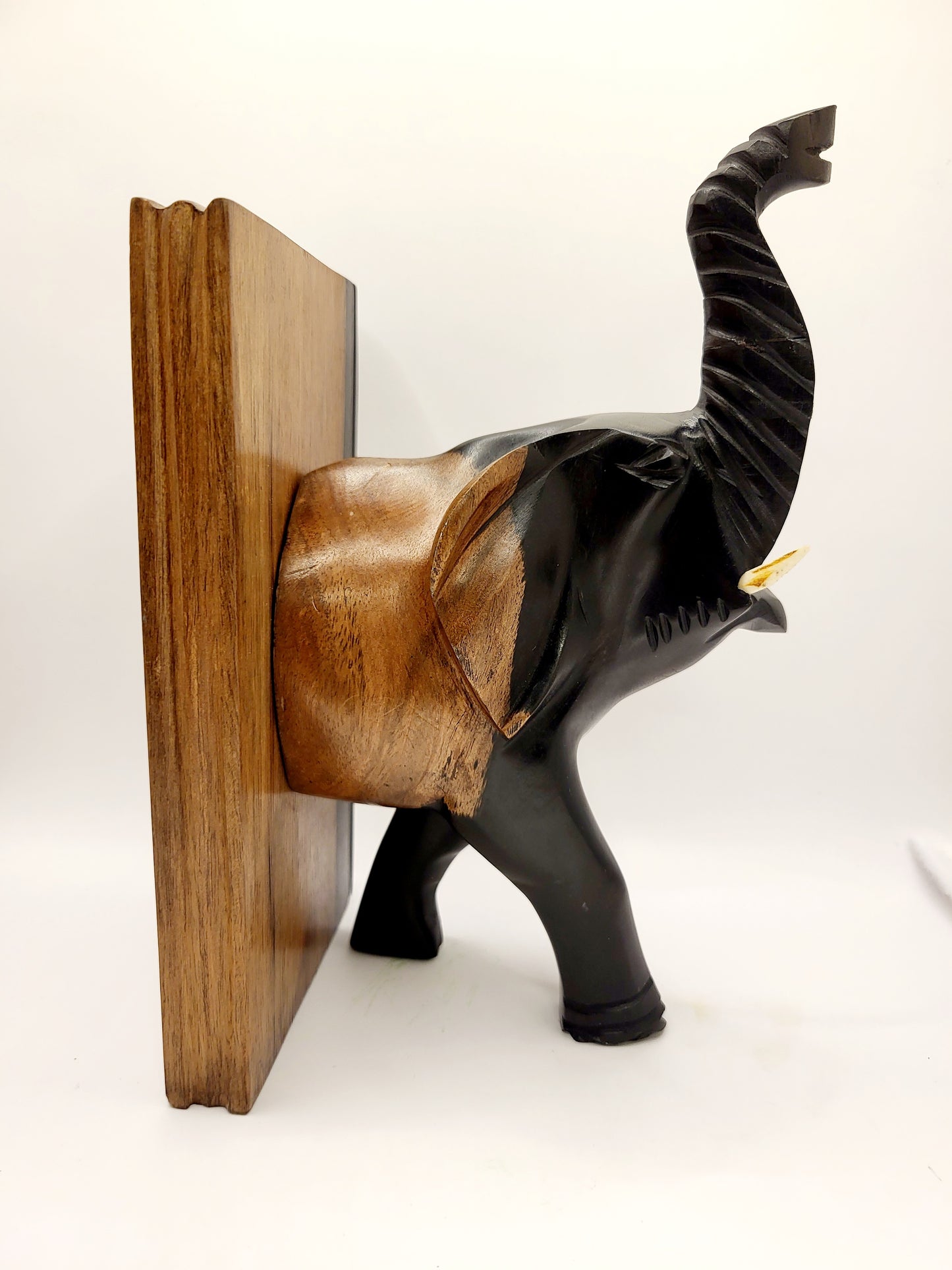 Elephant themed Bookends (with cow bone tusks)